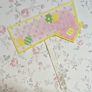 Easter Arrow Sign Yard Art with Polka Dots